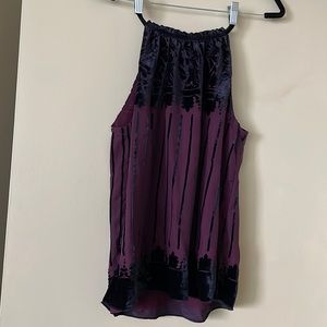 Beautiful velvet look plum and black top